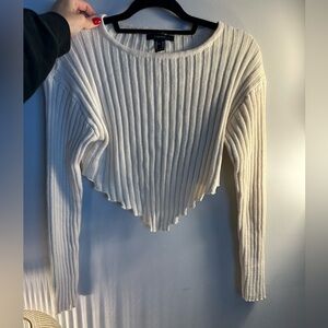 Forever 21 Long sleeved ribbed knit cropped sweater